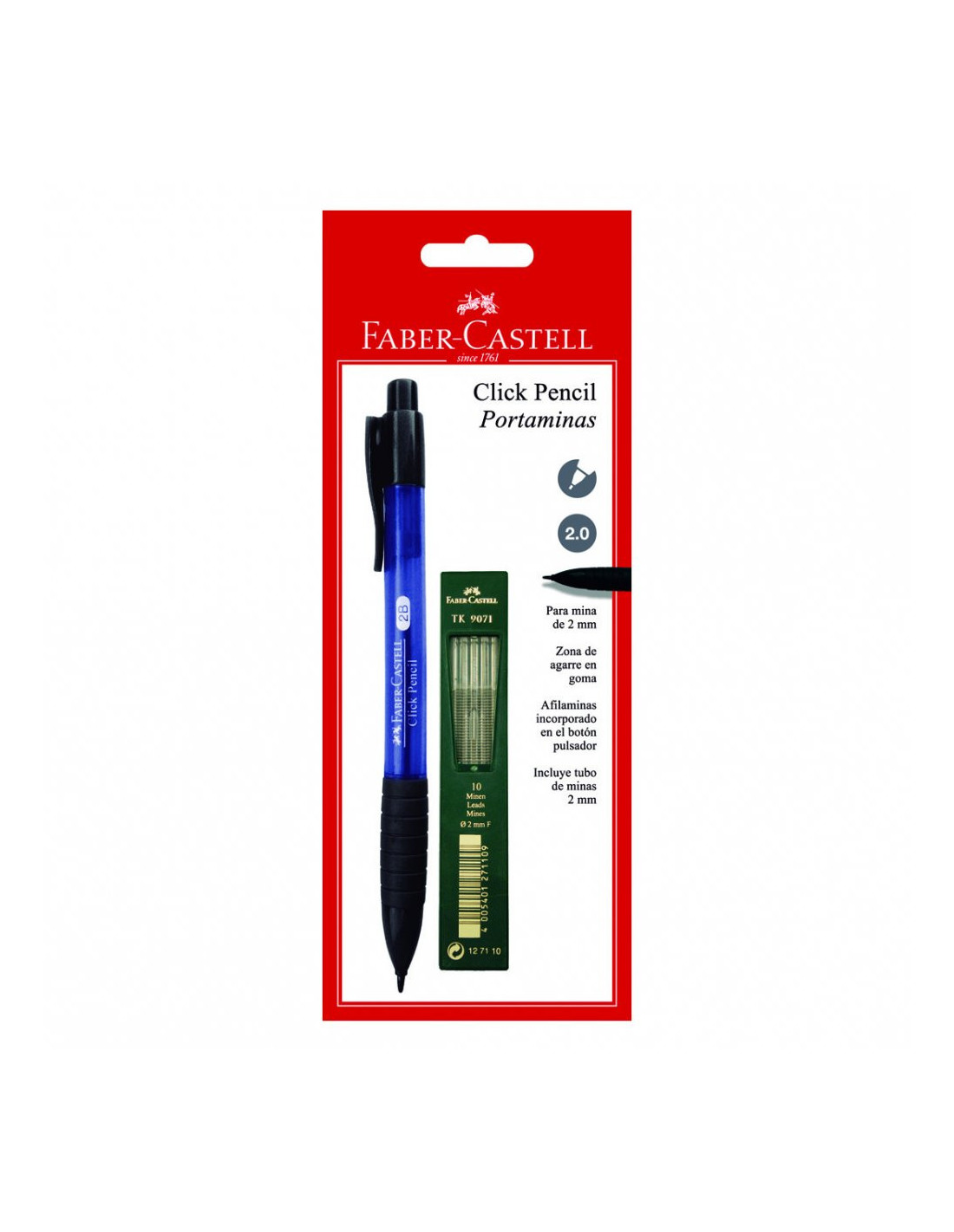 Portaminas 2mm Click Pencil Faber Castell + minas