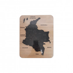 Mapa de madera Colombia.