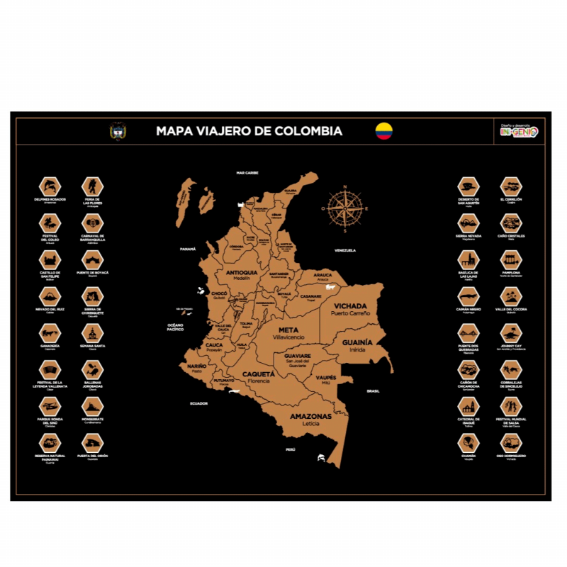 Mapa de Colombia para raspar